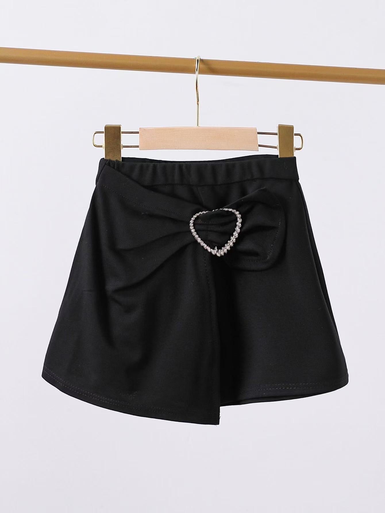 JUPE SHORT COEUR noir