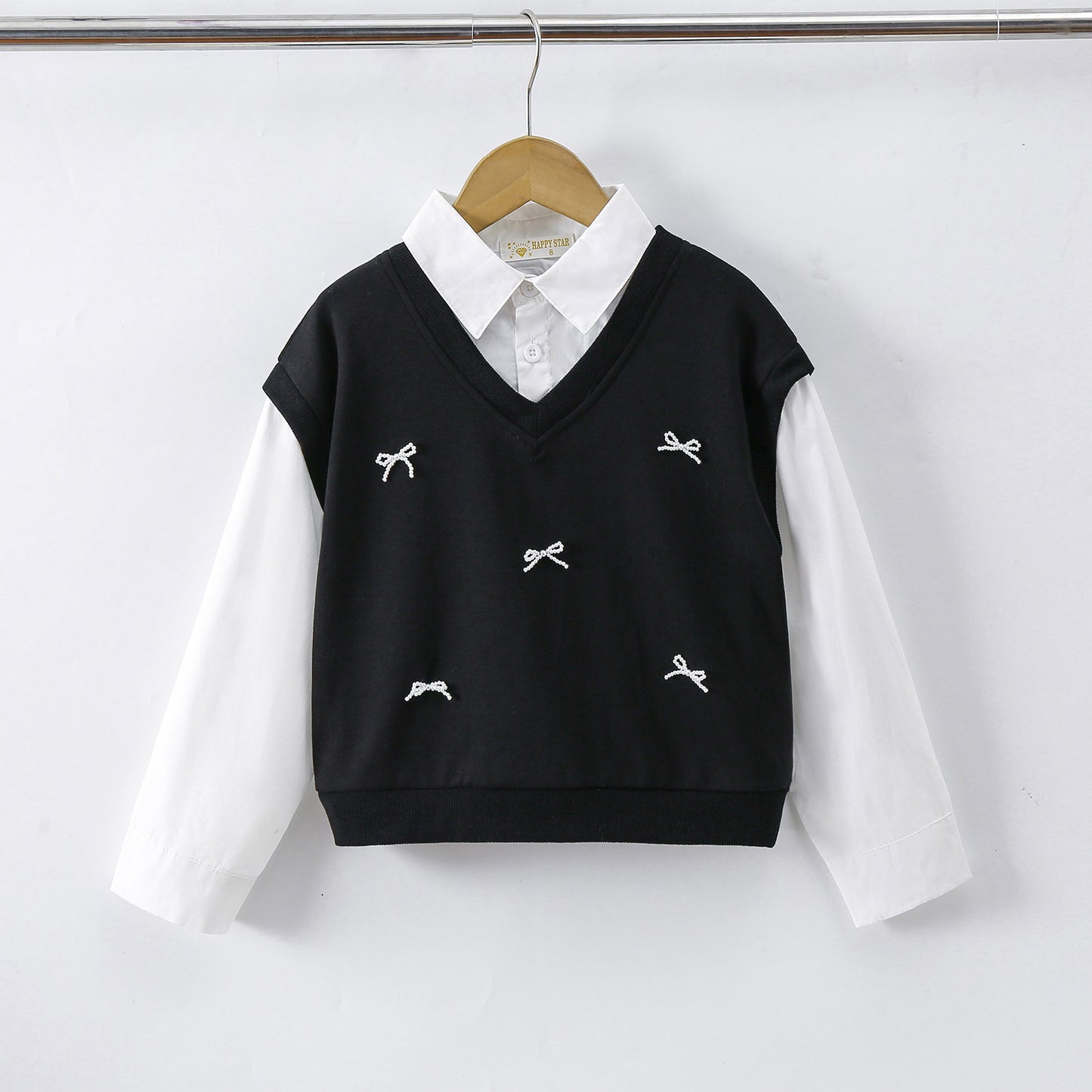 CHEMISE GILET 8339 noir et blanc