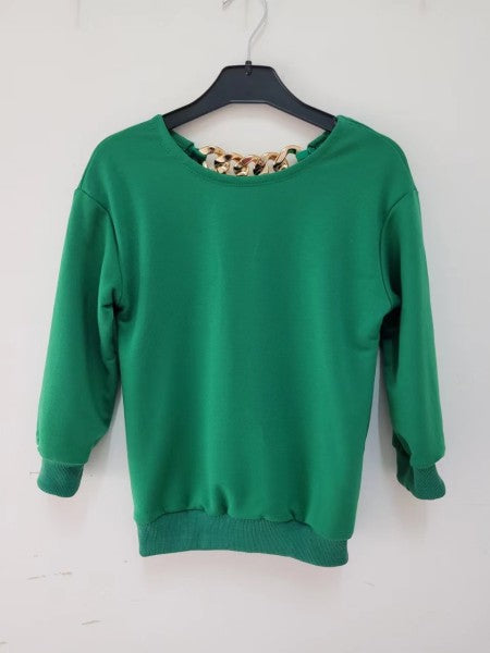 PULL LONG CHAINE vert
