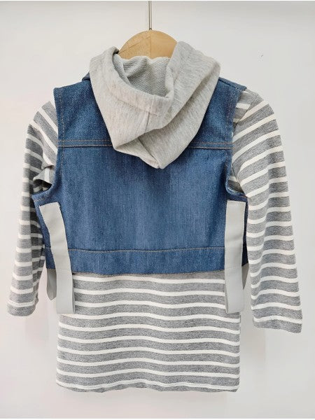ROBE+ VESTE JEANS SANS MANCHE