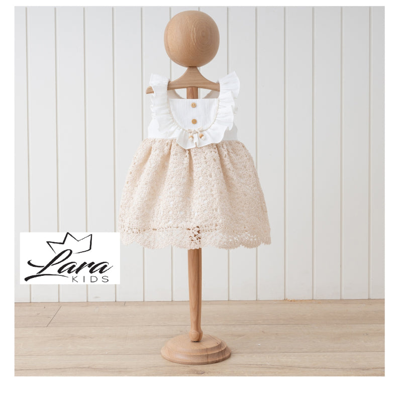 LARA KIDS ROBE CEREMONIE BEIGE