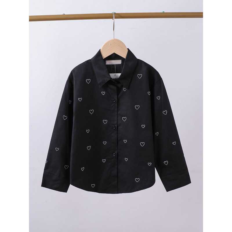 CHEMISE COEUR noir fille