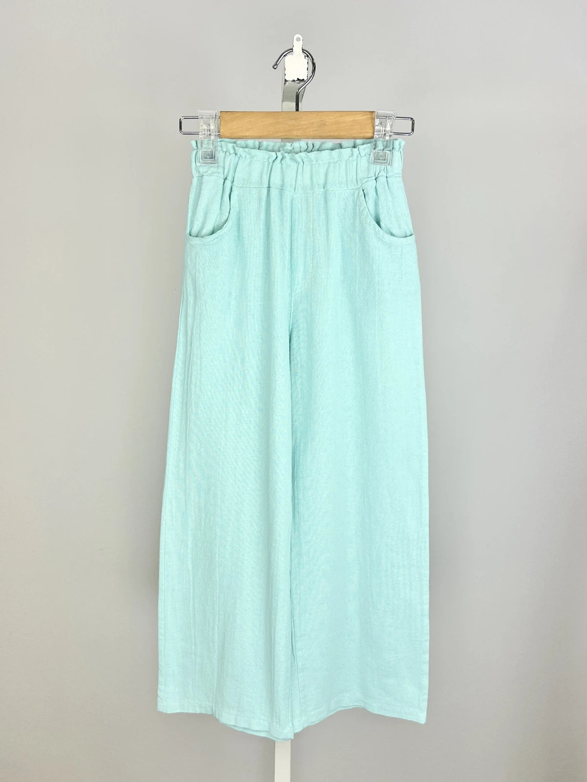 PANTALON LIN enfant cyan