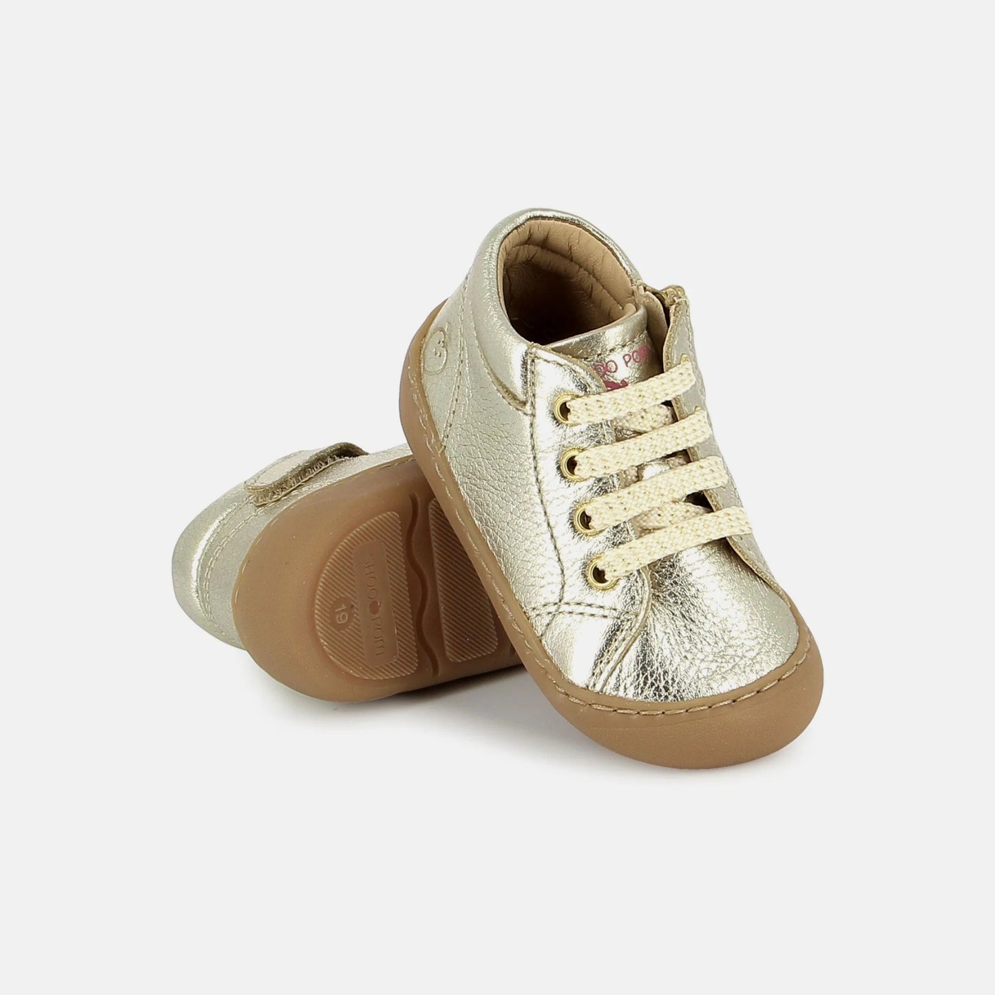 PLUM LACE BAREFOOT SHOOPOM cuir métalisé