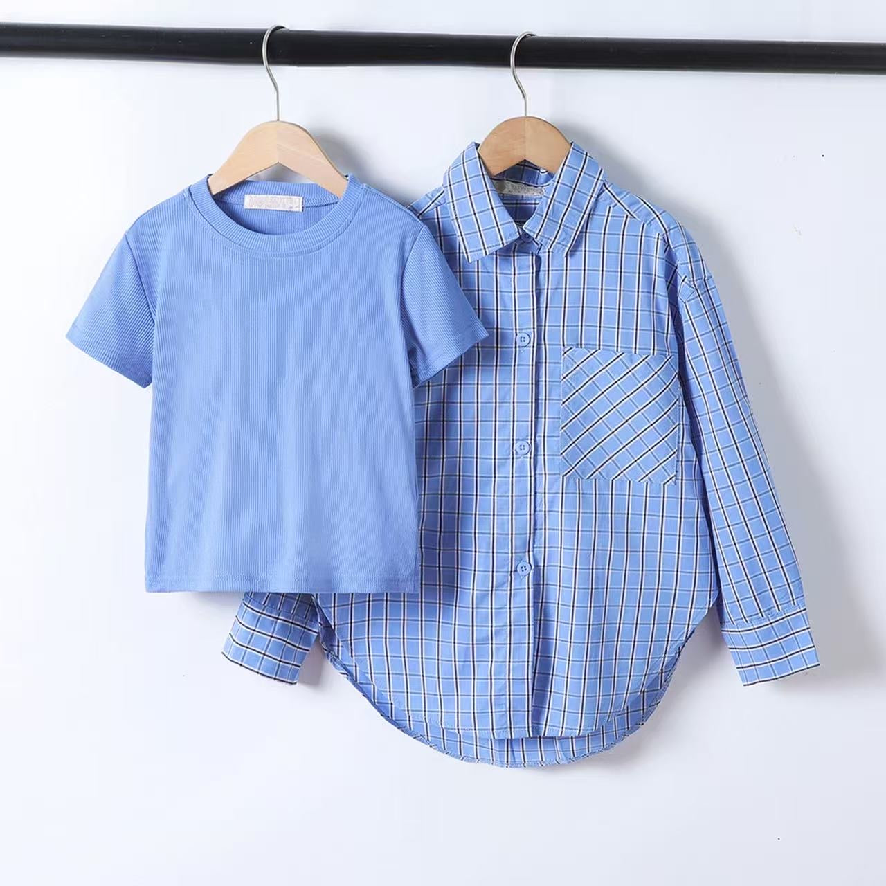CHEMISE 8284 + TEE-SHIRT bleu