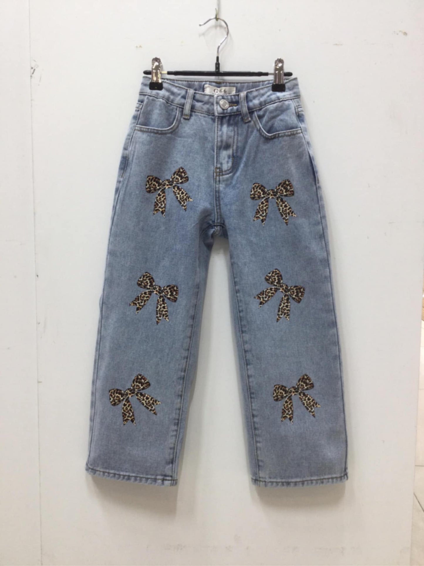 JEANS NOEUD LÉOPARD enfant