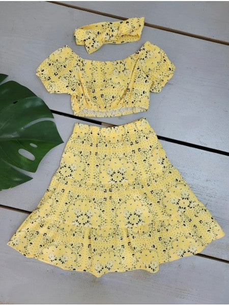 ENSEMBLE BANDANA rose ou jaune