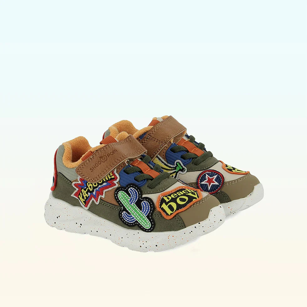 SNEAK PATCH SHOOPOM camel kaki beige