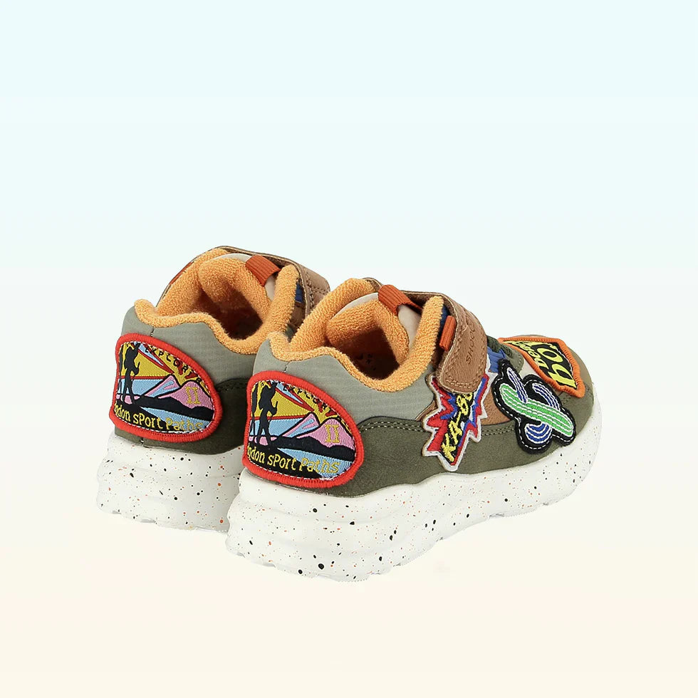 SNEAK PATCH SHOOPOM camel kaki beige