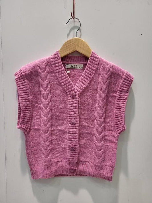 GILET SANS MANCHE rose