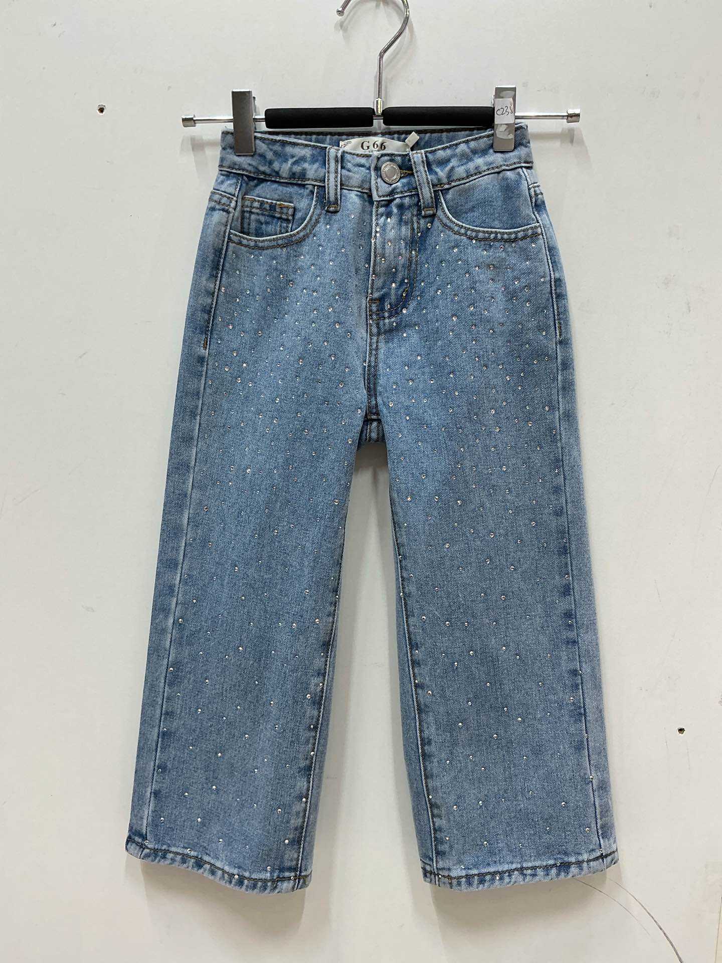 JEANS STRASS YX160 bleu