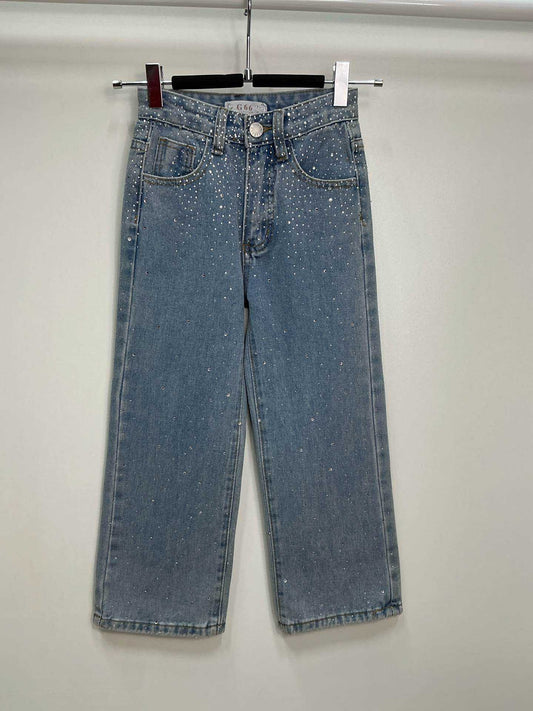 JEANS STRASS C359 bleu