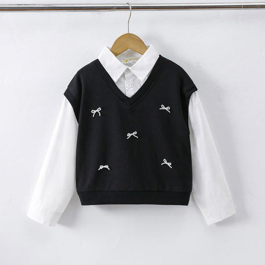 CHEMISE GILET 8339 noir et blanc