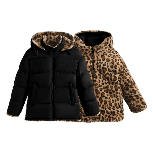 DOUDOUNE REVERSIBLE 308 noir/léopard