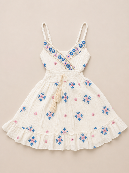 ROBE 1437 blanc/bleu
