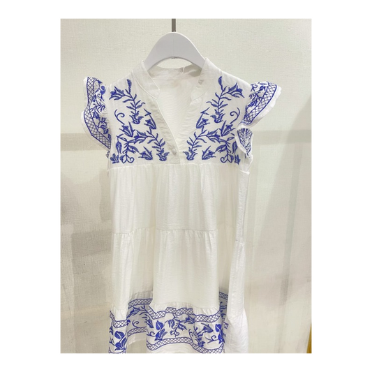 ROBE BRODERIE 1517 bleu