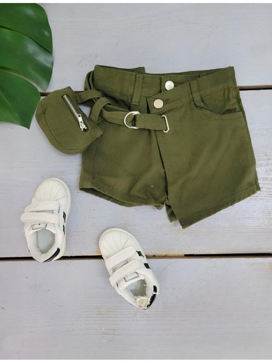 SHORT + POCHETTE FG22008 kaki enfant