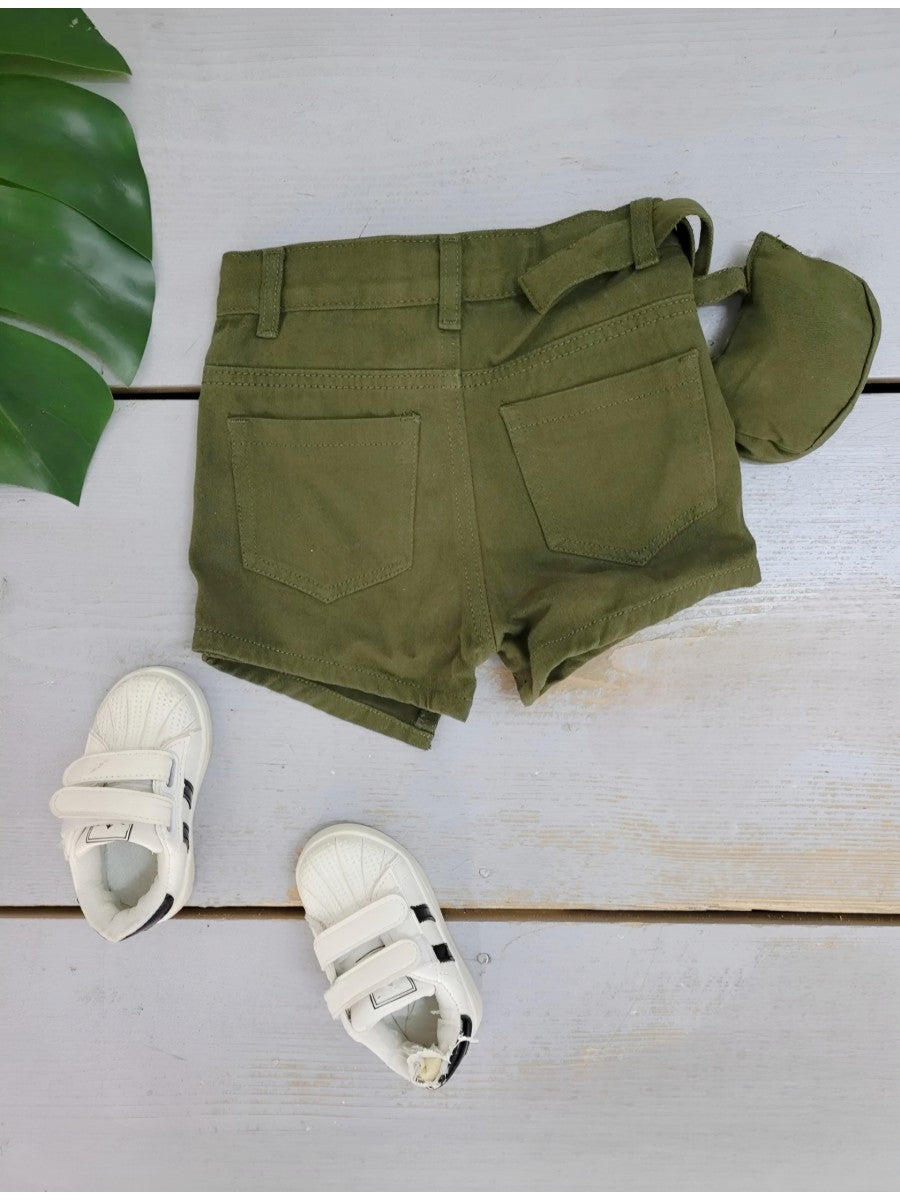 SHORT + POCHETTE FG22008 kaki enfant