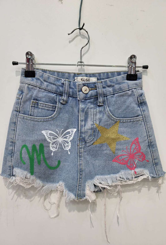 GRASSTAR JUPE SHORT ETOILES JEANS