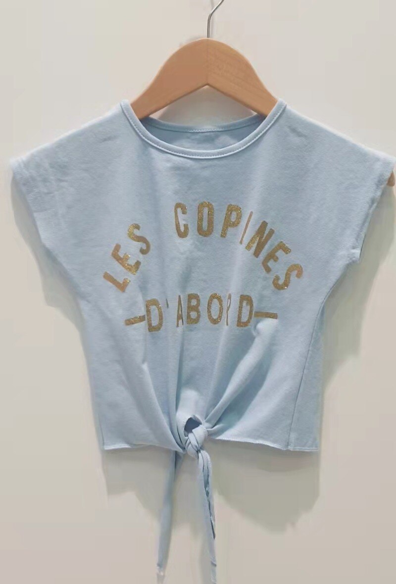 TEE-SHIRT LES COPINES D'ABORD bleu ciel