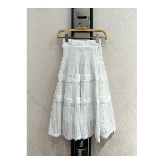 JUPE LONGUE BOHEME blanc