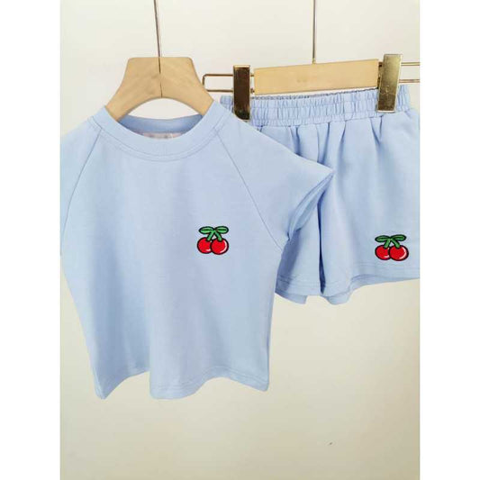 TEE-SHIRT CERISE bleu