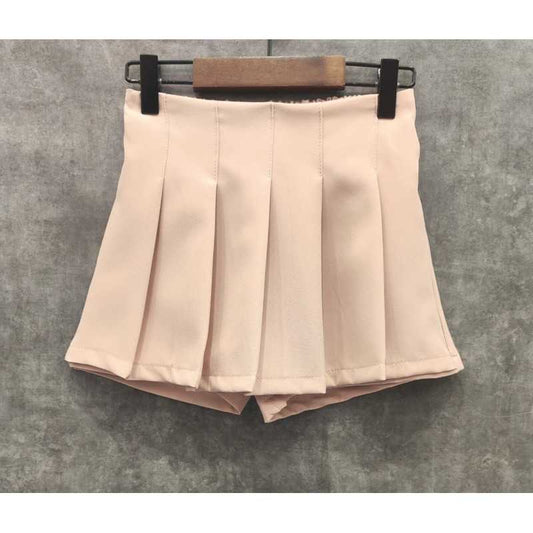 JUPE SHORT PLISSEE beige