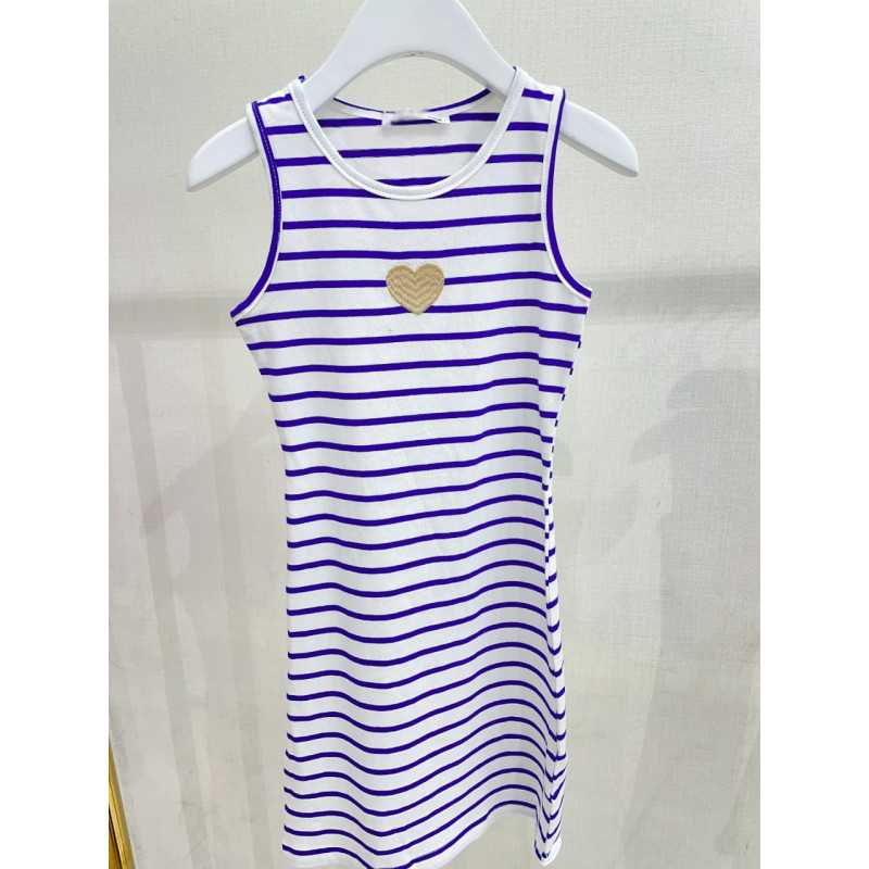 ROBE RAYEE COEUR bleu