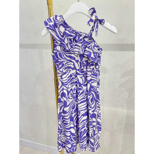 ROBE ASSYMETRIQUE 2921 bleu