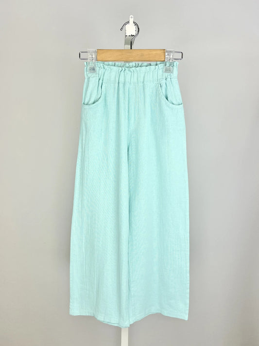 PANTALON LIN enfant cyan