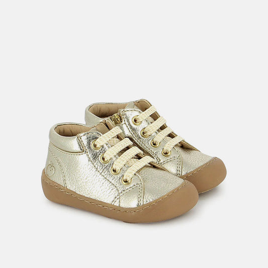 PLUM LACE BAREFOOT SHOOPOM cuir métalisé