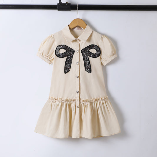 ROBE 0803 NOEUD beige