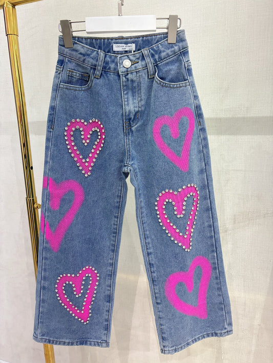 JEANS 5391 coeur rose