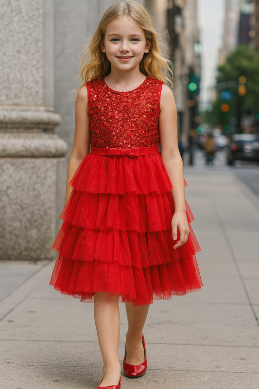 ROBE NOËL FILLE rouge