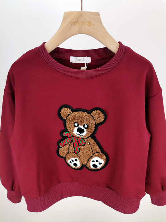 SWEAT OURS B3427 bordeaux
