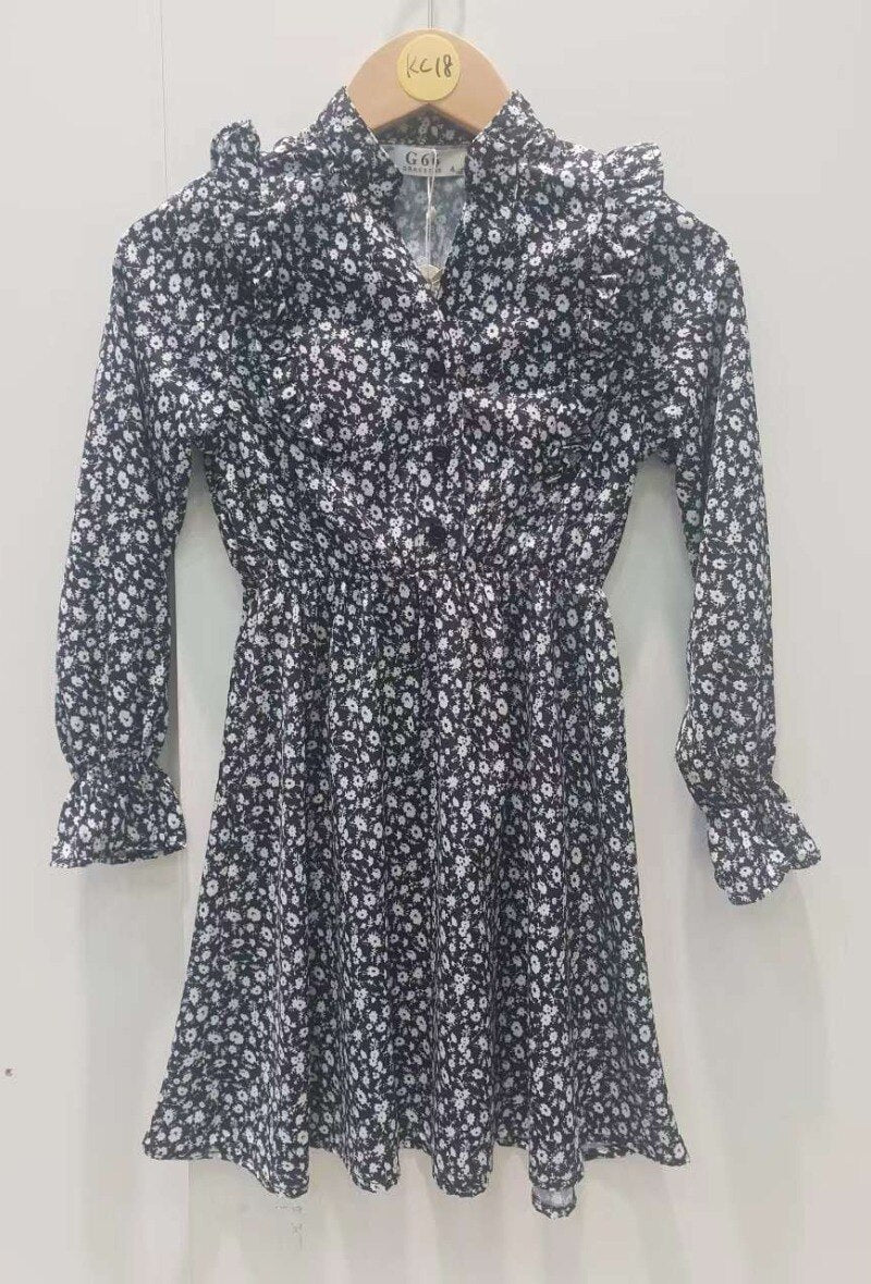 ROBE FLEURS noir